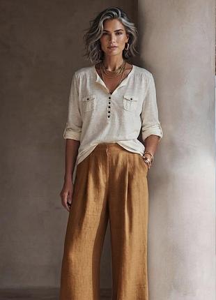 Лляний лонгсів antonelle оригінал / біла футболка з рукавом 3/4 з льону / 100% linen / xl