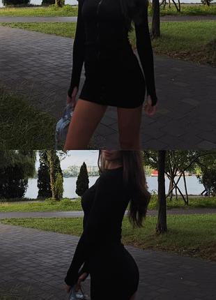 Плаття чорне облягаюче коротке