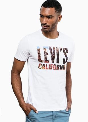 Оригінальна футболка levi's california (размер l) хлопковая біла