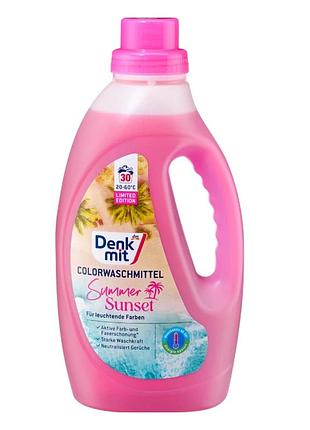 Гель denkmit summer sunset для делікатного прання, 1,5 л, 30 прань
