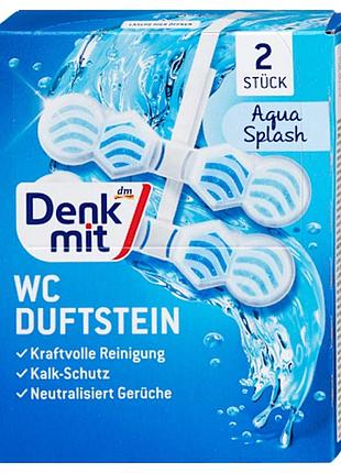 Підвісний блок для унітазу denkmit wc duftstein aqua splash океан 2 шт по 48 г