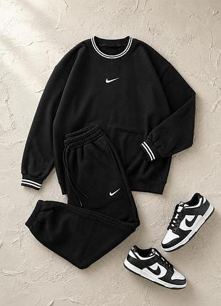 Свитшот nike черный со спортивными штанами, спортивный костюм найк качественный, хлопковый комплект для мужчин xl