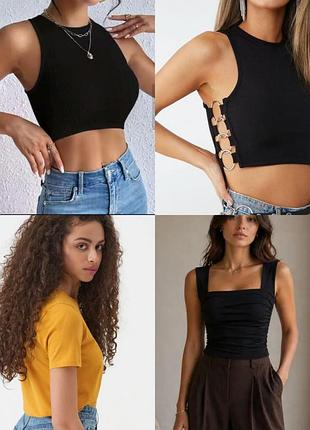 Лот трендовых кроп-топов и футболок (bershka и др.), размер s-m / 44-46