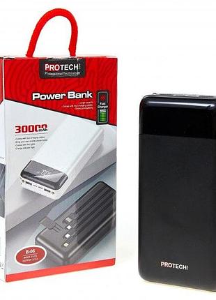 Повербанк protech (b-06) 30000 mah, 5v, 2.1a, black (зовнішній акумулятор power bank)