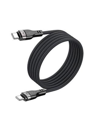 Кабель acefast c11-03 type-c to type-c 3a, 60w, 1.2m, nylon + pvc, zinc connectors, black
