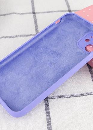 Чехол silicone case full camera protective (aa) no logo для apple iphone 12 (6.1") сиреневый / dasheen 2