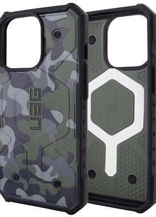 Чехол uag с magsafe для iphone 15 камуфляжный защитный аксессуар khaki-green