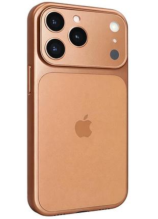 Чохол протиударний syndee ag glass magsafe case для iphone 13 pro max із захистом камери жовтогарячий starry orange