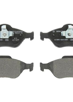 Комплект гальмівних колодок передні bosch 986424558 ford fiesta iv, fiesta v, fiesta/hatchback, focus i, fusion, ka, puma