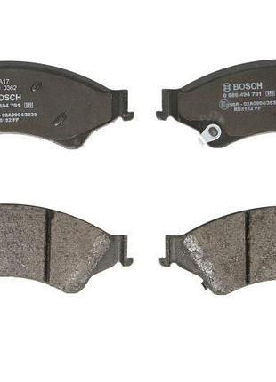 Комплект гальмівних колодок передні bosch 986494791 ford ranger 2.0d-3.2d 04.11-