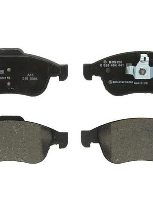 Комплект тормозных колодок передние bosch 986494441 (с замком с шумопоглощающей пластиной), dacia dokker,