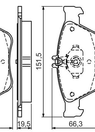 Комплект гальмівних колодок передні bosch 986494002 mercedes c t-model (s202), c (w202), clk (a208), clk (c208)