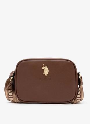Сумка кросс-боди u.s. polo assn classic zip crossbody bag brown (27a228-aa00a) оригинал из сша