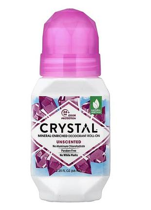 Дезодорант crystal, без алюмінію, збагачений мінералами із кульковим аплікатором, без ароматизаторів, 66 мл