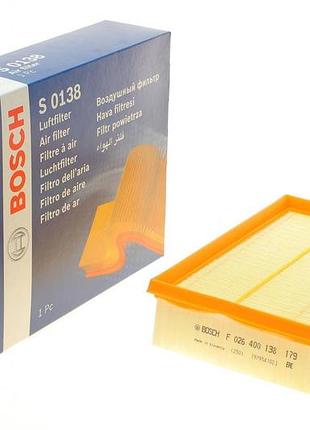 Фильтр воздушный bosch f 026 400 138 renault fluence, grand scenic iii, megane, megane iii, scenic iii 1.2-2.0 11.08-
