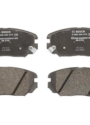 Комплект тормозных колодок передние bosch 986494374 honda civic viii hyundai grandeur, sonata v kia opirus 1.6-3.8 01.05-05.13
