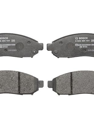 Комплект тормозных колодок передние bosch 986494151 nissan leaf, navara, np300, nv200, nv200 / evalia, upfinder iii, xterra