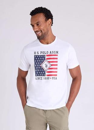 Чоловіча футболка u.s. polo assn. біла, розмір l