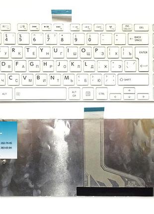 Оригинальная клавиатура для toshiba satellite c50, c50d, c50t, c55, c55d, c55t, c70 белая (с белой рамкой), ru