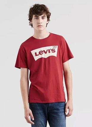 Мужская футболка levi's logo красная, размер xl
