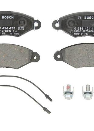 Комплект гальмівних колодок передні bosch 986424455 citroen xsara, xsara/hatchback nissan kubistar renault kangoo