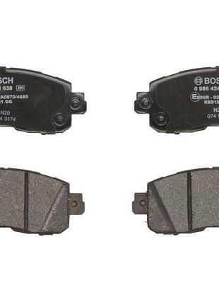 Комплект гальмівних колодок передні bosch 986424638 nissan altima, leaf, teana iii 2.5/3.5/electric 11.10-