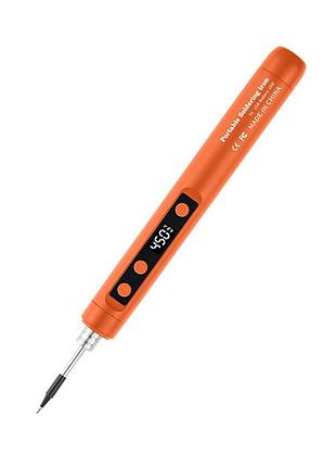 Акумуляторний паяльник jcd 5134 usb type-c 450°c, набір у кейсі, легке б/в