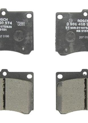 Комплект гальмівних колодок передні bosch 986460974 ford usa escort kia rio i mazda 323 c iv, 323 c v, 323 f iv