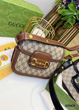 Элегантная женская сумка гучи (gucci) из комбинированных материалов люкс-качества ✨