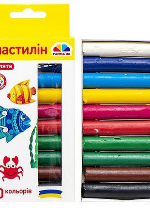 Пластилин "малята" 10 цветов, 100 г "гамма"