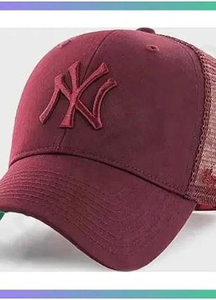 Кепка-тракер 47 brand new york yankees branson бордова one size спортивна кепка для активного відпочин sku_brans17ctp-km