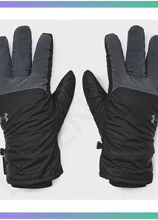 Рукавички under armour storm insulated gloves черные для мужчин утепленные с флисовой подкладкой lg sku_1373096-001