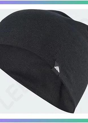 Шапка adidas long beanie черная унисекс для холодной погоды с длинным манжетом размер 58-60 см sku_jv5389