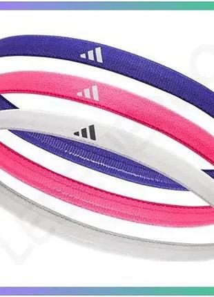 Пов'язки на голову adidas hairbands 3pk рожевий синій білий для жінок тренувань і спорту sku_adac-16199