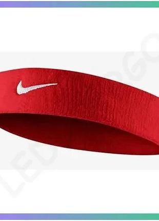 Повязка на голову nike swoosh headband красная унисекс для спорта и активного отдыха sku_n.nn.07.601.os