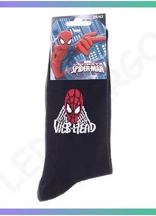 Шкарпетки spider man web head черные 39-42 для детей дышащие комфортные мультяшные sku_93152362-6