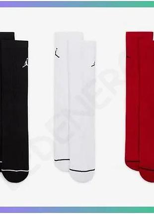 Шкарпетки nike u j ed cush poly crew 3pr черные белые красные унисекс 42-46 для спорта и повседневной sku_dx9632-902