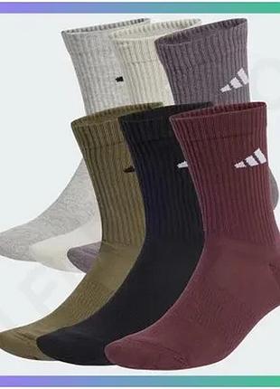 Шкарпетки adidas cushioned crew socks 6p мультиколор унисекс для спорта и повседневной носки 37-39 sku_jp1716