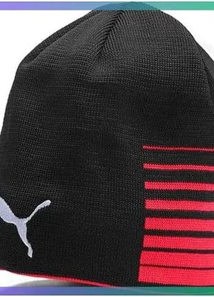 Шапка puma liga reversible beanie черная красная унисекс для спорта и активного отдыха sku_022357-01