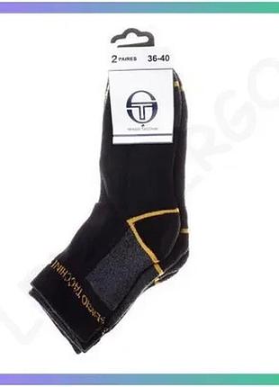 Шкарпетки sergio tacchini 3 пары черные унисекс 36-40 для спорта и повседневной носки sku_13150761-1