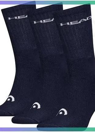 Спортивные шкарпетки head elements all sports crew 3p синие 43-46 унисекс комплект из трех пар sku_701229008-003