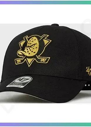 Кепка 47 brand anaheim ducks metallic snap чорна регульована кепка унісекс для спорту та відпочинку sku_mtlcs25wbp-bkc