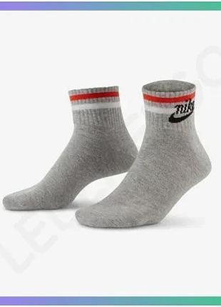 Шкарпетки nike u nk nsw everyday essential an 3pr сірі унісекс 34-38 спортивні з м'якої бавовни 3 пари sku_da2612-050