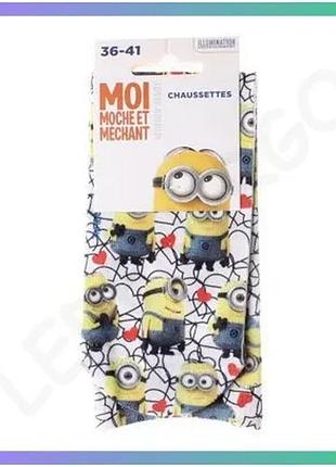 Шкарпетки minions білий 36-41 для дітей унісекс повсякденні дихаючі шкарпетки з принтом мультфільму sku_17890635-4