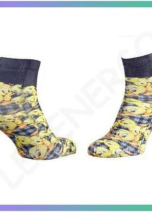 Шкарпетки looney tunes fond pied de poule зелено-блакитні для дітей 36-41 унісекс комфортні повсякденн sku_17890935-3