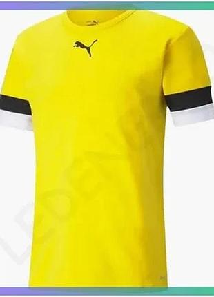 Футболка puma teamrise jersey жовта чоловіча m для футболу з поліестеру легка дихаюча комфортна sku_704932-07