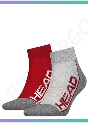 Шкарпетки head performance quarter 2ppk unisex красные и серые 35-38 для спорта и активного отдыха sku_791019001-070