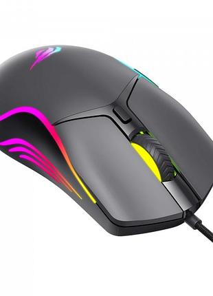 Ігрова миша дротова havit hv-ms1029 usb чорна з rgb підсвічуванням для комп'ютера з налаштуваннями dpi