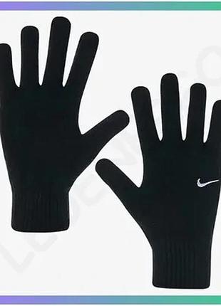 Теплые рукавички nike knit swoosh tg 2.0 черные l/xl для зимних тренировок унисекс sku_n.100.0665.010