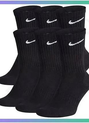 Шкарпетки nike u nk everyday cush crew 6pr-bd черные унисекс 38-42 для спорта и тренировок sku_sx7666-010